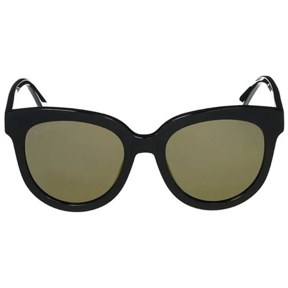 🖤💛DIFF Eyewear Women’s April Black & Gold Mirror Lens Cat Eye Sunglasses - Picture 8 of 12